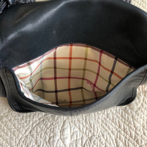 COACH navy blue leather shoulder bag - Picture 5 of 5